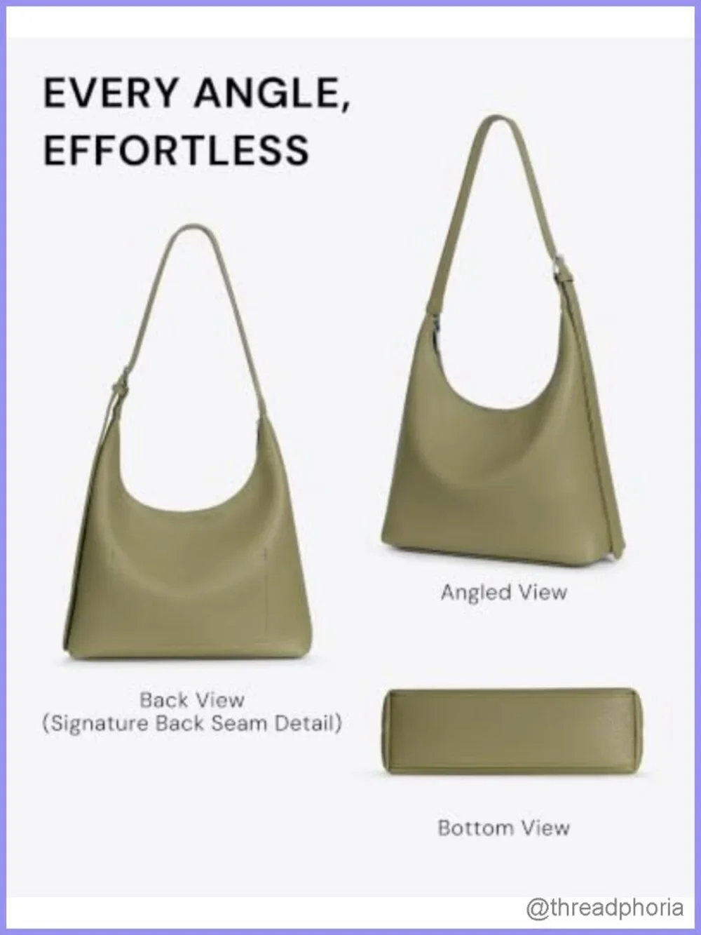 Small Slouchy Hobo Shoulder Bag Faux Leather Everyday Purse